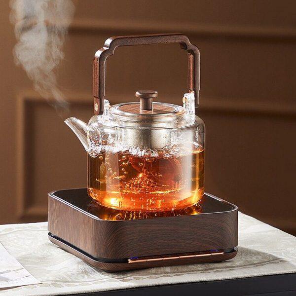 茗凤祥胡桃木电陶炉家用烧水壶小型煮茶器煮茶炉钢琴家烧水炉