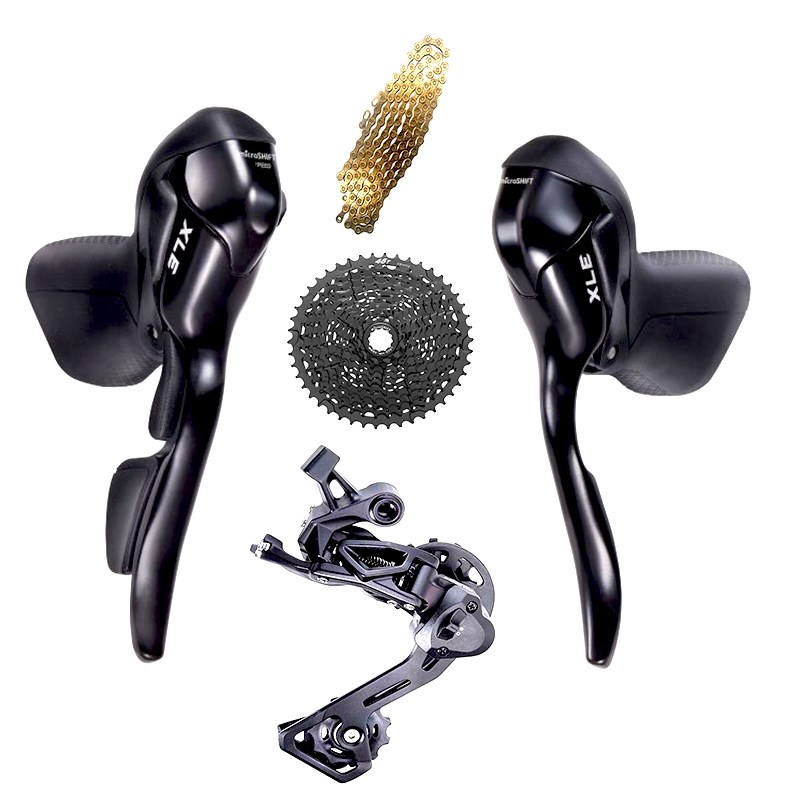 微转XLE11速瓜车砾石越野公路变速器H自行车手变指拨后拨飞轮链条