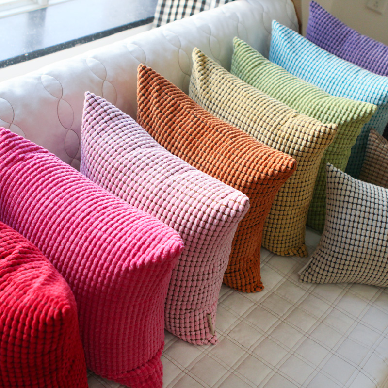 灯芯绒沙发靠垫床头抱枕办公室腰枕汽车抱枕靠枕大号抱Z枕套不含