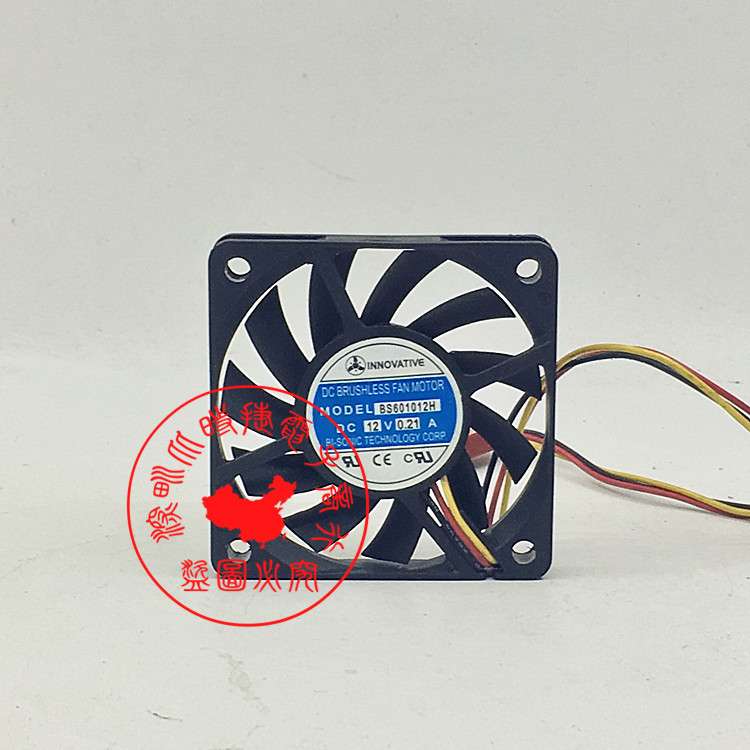 原装 INNOVATIVE BS601012H 12V 0.21A 6CM 6010 3线 散热 风扇