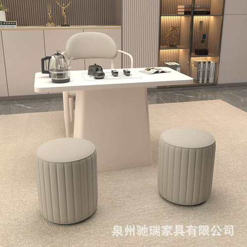 北欧轻奢岩板茶桌小户型家用阳台泡茶桌办公室茶台茶几会客泡茶桌