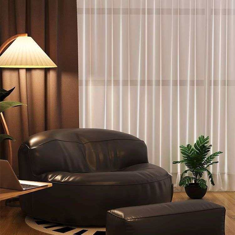 懒人沙发阳台皮质沙发榻榻米坐垫卧室阅读沙发网红单人黑色沙发椅