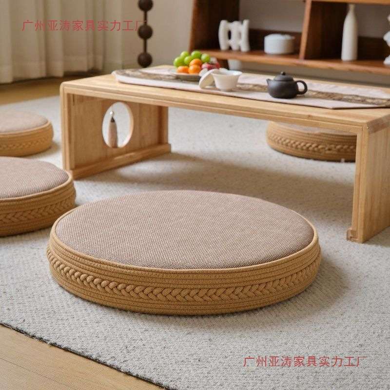 日式蒲团坐垫榻榻米阳台加厚坐墩圆形垫子家用客厅地上坐禅拜佛