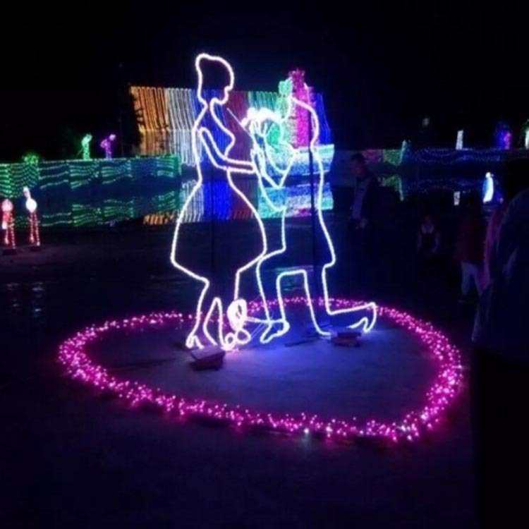 led情侣造型灯灯光节男女求婚造型灯节日亮化婚庆造型爱情结晶灯