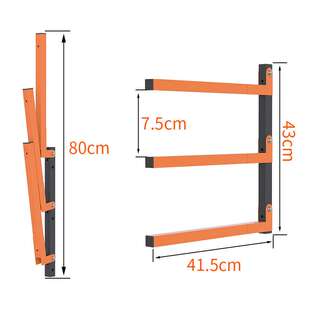 跨境新款 方管折叠木柴收纳架 壁挂柴火架重型储木货架多层置物架