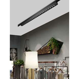 长条轨道射灯led商用超市补光灯服装店滑轨式射灯明装轨道泛光灯