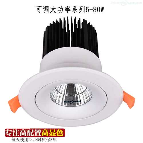 大功率8寸80w大堂cob冷锻筒灯60W50W30W商场车站机场LED天花筒灯