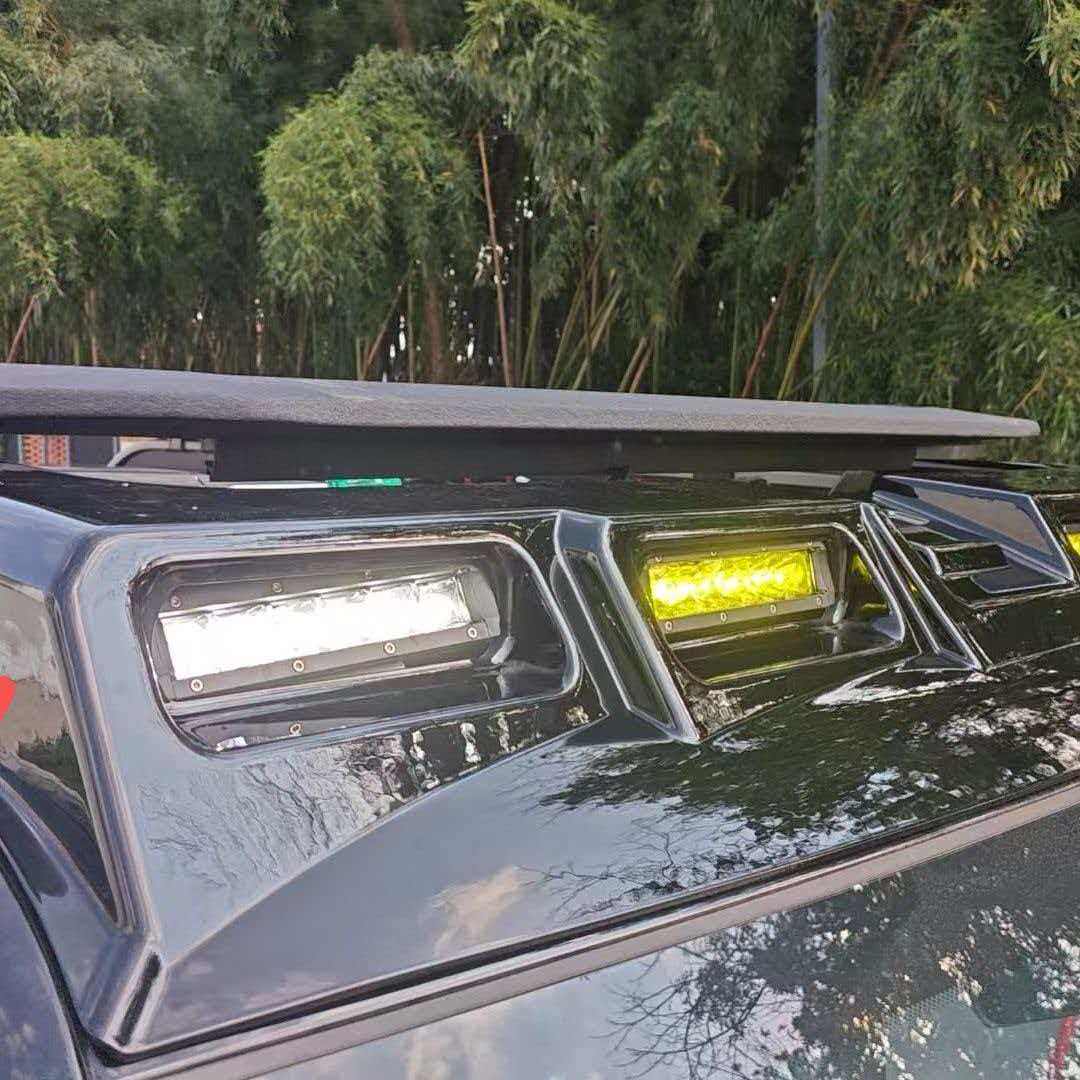 捷途旅行者山海T2车顶射灯四眼扰流板行李架框平台探照灯配件