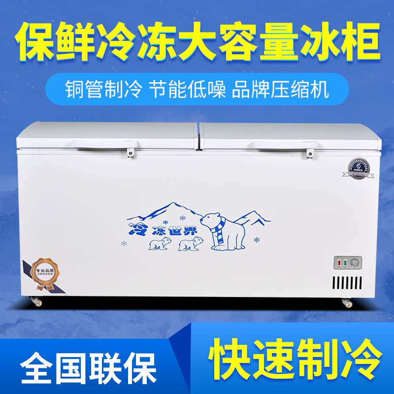 展示冰柜商用保鲜冷冻两用大容量冷藏卧式岛柜家用冰箱大容量双温