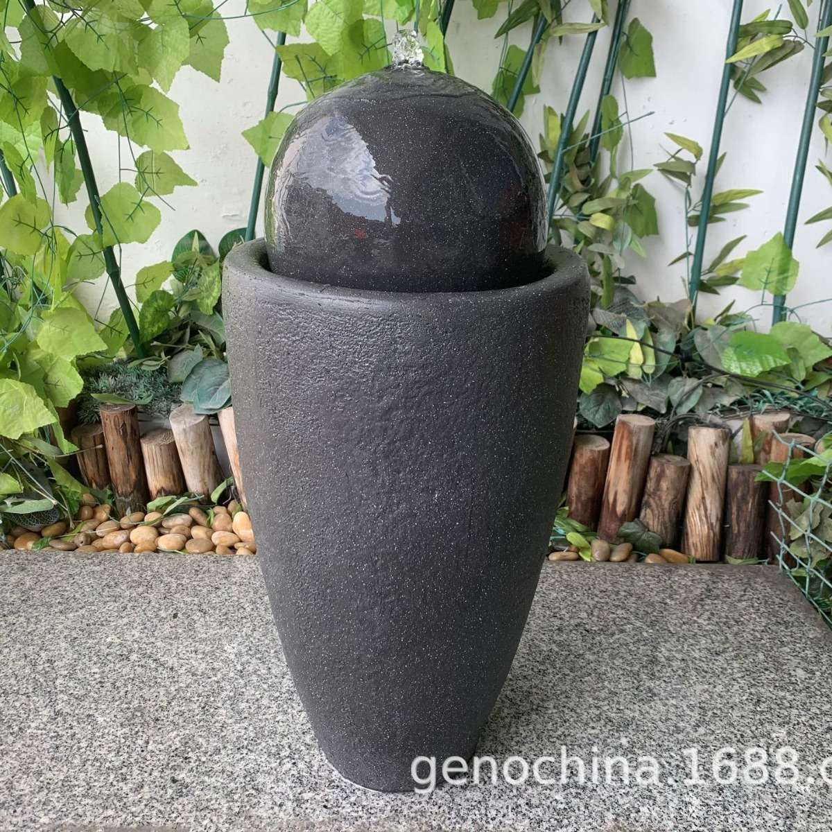 现代简约家庭户外花园办公室室内流水喷泉工艺品摆件太阳能款-5