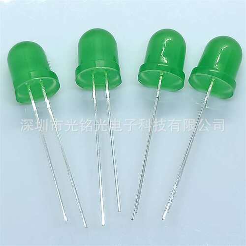 现货供应 F8/8mm绿发翠绿 长脚LED发光二极管 圆头翠绿光直插灯珠
