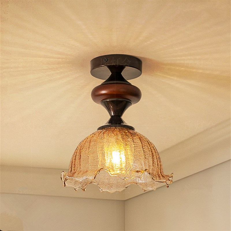 法式中古卧室床头k吊灯南洋覆古吧台侘寂风陶瓷吸顶灯过道灯玄关