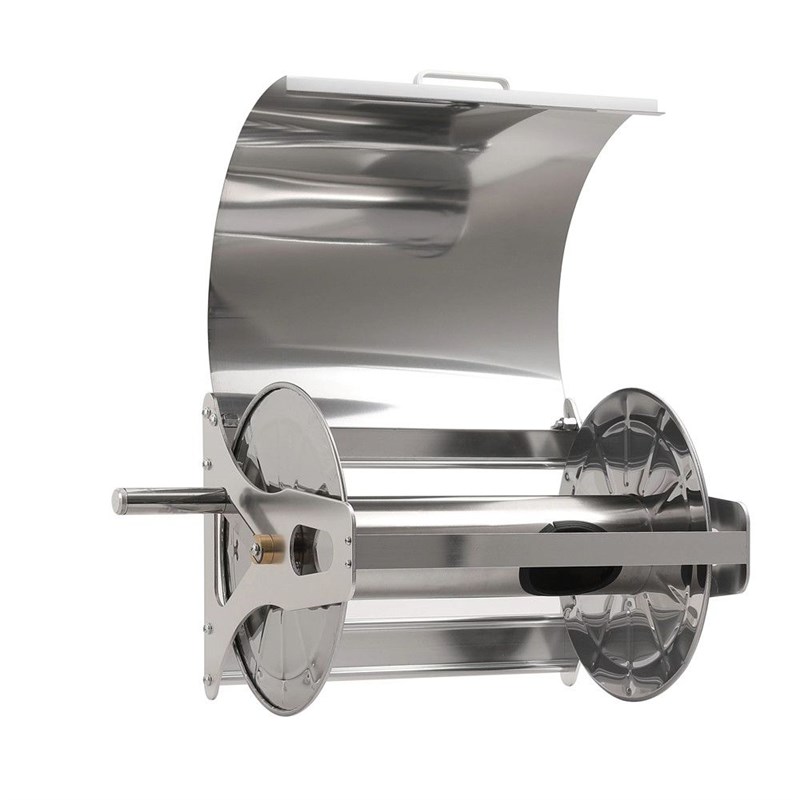 壁挂式不锈钢水管车架卷管器家用洗车浇花水管收S纳带盖水管收纳