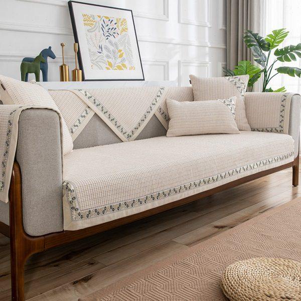 沙发垫四季通用防滑坐垫高档布艺亚麻沙发套罩北欧简约靠背盖布巾