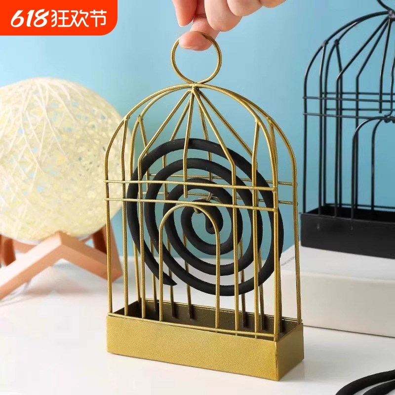 蚊香架家用防火创意o防烫铁艺檀香架子挂式接灰盘支架蚊香盒蚊香