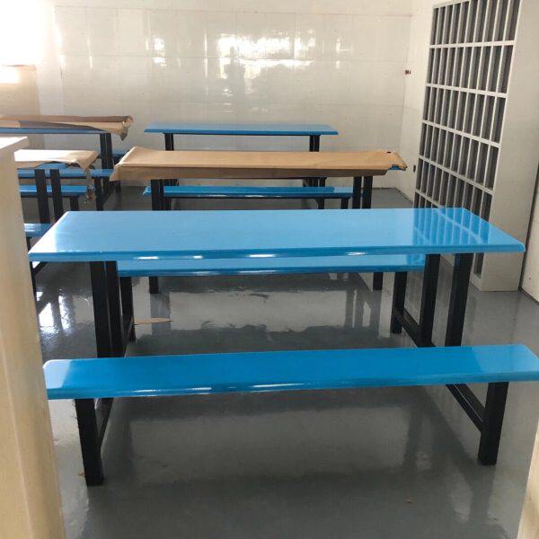 学校食堂餐桌椅组合4人6人8人学生员工地工厂不锈钢连体