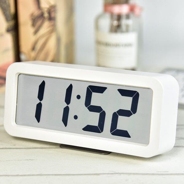 日式简约大数字闹钟表客厅书桌时钟台钟摆件学生床头音乐电子静音