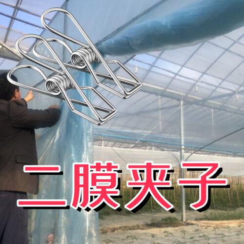 不锈钢二膜夹子大棚不绣钢温室大棚内二膜塑料薄固定朋鹏农用专线