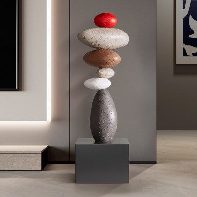 时来运转客厅摆件大型落地石头高档装饰品电视柜沙发旁边乔迁礼物,家居饰品,落地摆件,淘宝优惠券,粉丝福利购,淘宝优惠卷