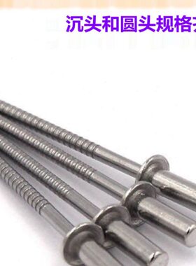 4头封闭圆头QB防水头F型沉封口30钉抽芯铆钉不锈钢拉丁平包邮抽拉