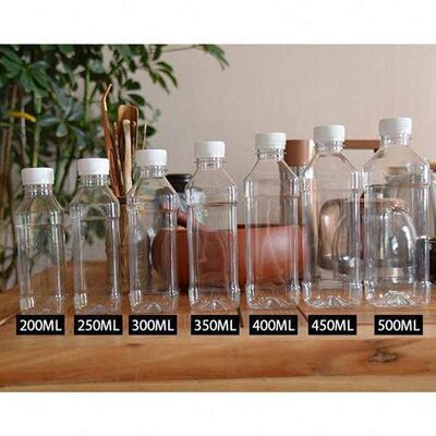 瓶PE50方l0Tm一次性饮料瓶透明塑料瓶ml空瓶带盖分装矿泉水250瓶