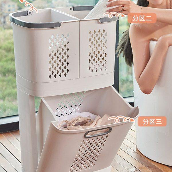 脏衣篮分层家用洗衣篮卫生间衣物收纳筐置物架壁挂双格脏衣篓轻奢,收纳整理,脏衣篮,淘宝优惠券,粉丝福利购,淘宝优惠卷