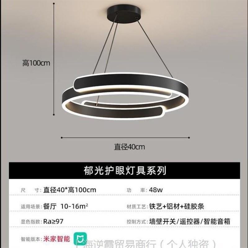 意式餐厅吊灯现代简约极简圆环家用大气卧室灯2025新Y款艺术餐厅