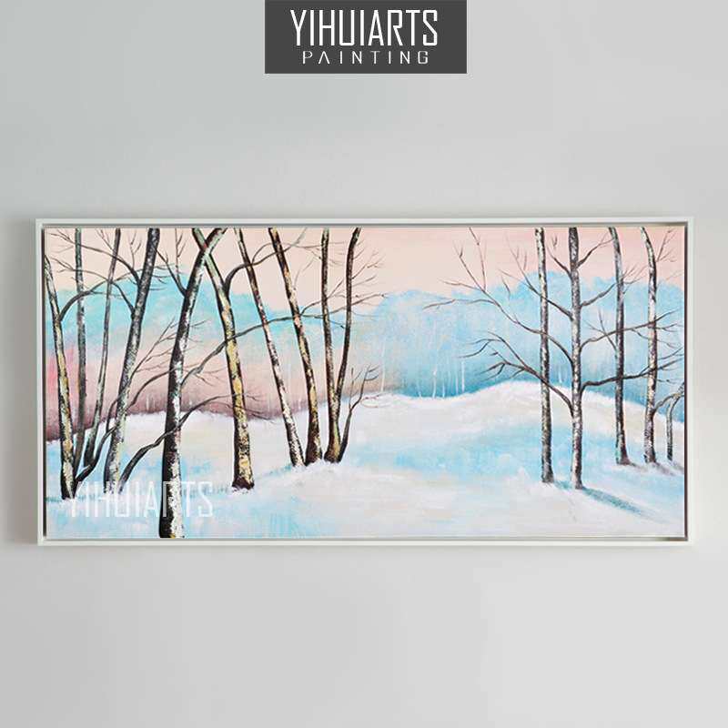 现代风景油画客厅手绘装饰画高档玄关有框画简约家居卧室床头挂画