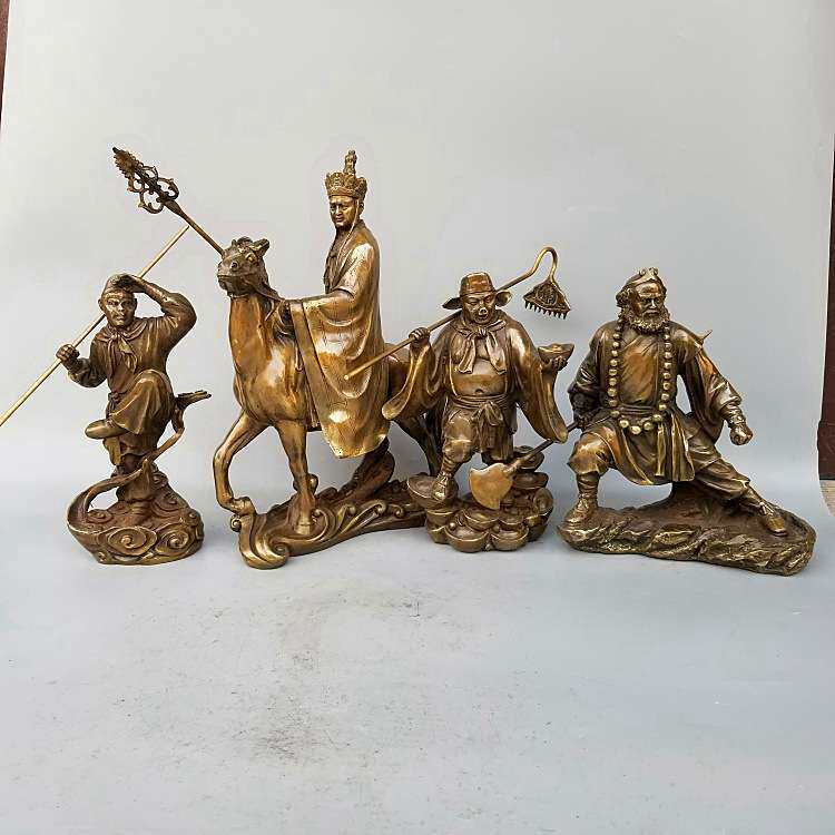 妙音铜器铜西游记人物铜像一套孙悟空唐僧猪八戒沙僧铜像