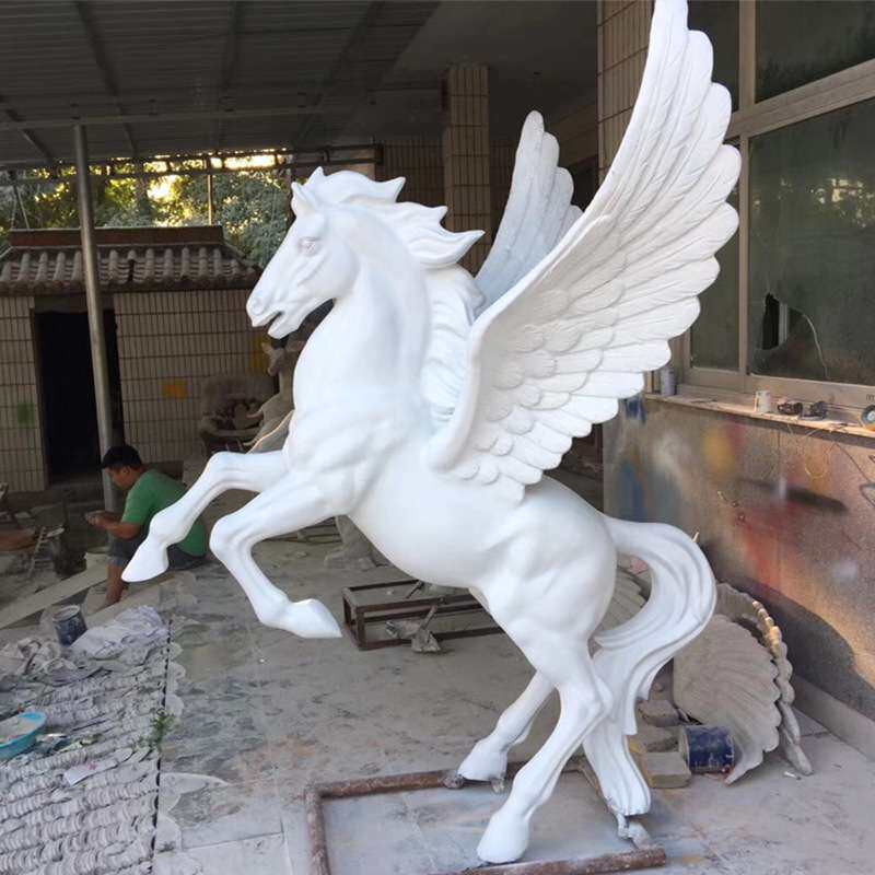 彩绘马玻璃钢雕塑动物仿真现货大型园林广场草原草地景观装饰摆件
