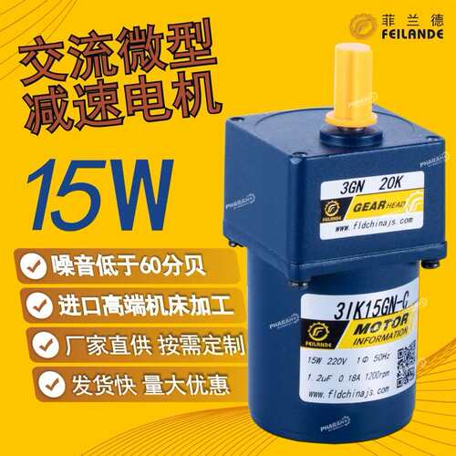 厂家现货直供15w低噪音FEILANDE 微型交流减速电机菲兰德