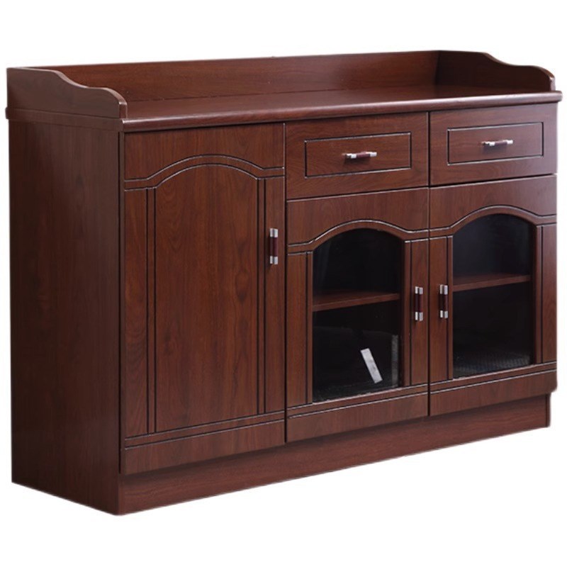广东茶水柜中式h实木贴皮餐边柜办公室餐厅客厅储物柜收纳多功能