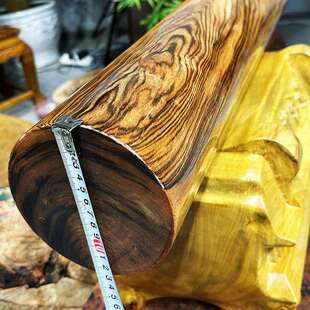 花梨木风水柱横财搭配金丝楠木底座