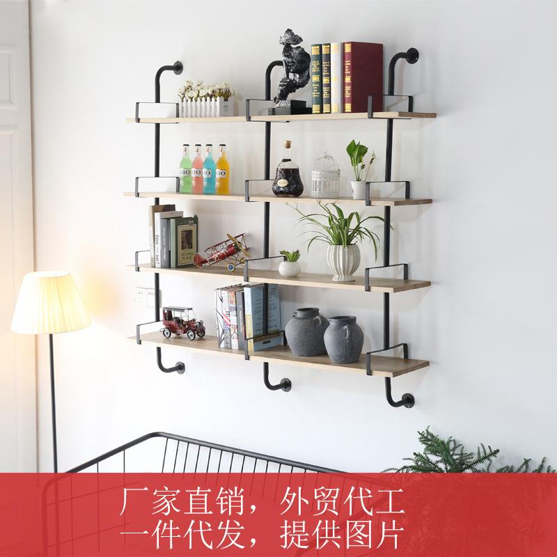 墙上壁挂置物架铁艺书架水管挂架实木隔板客厅墙面加固层板壁柜子