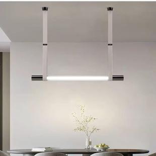 意大利SLIVER皮革餐厅吊灯后现代设计师吧台办公室一字长条玻璃灯