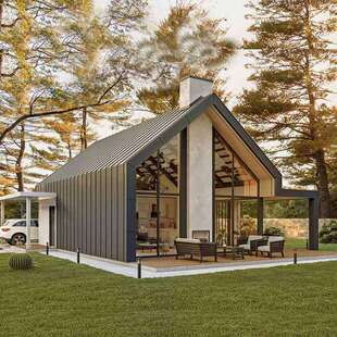 轻钢别墅设计移动民宿 户外星空房二层自建房图纸木屋别墅图纸