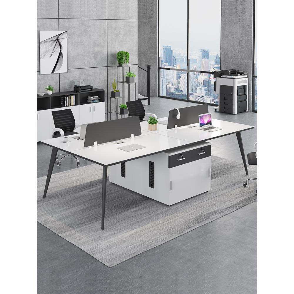 卡位职员办公桌四六人位办公室桌椅组合简约电脑桌子双人办工作桌