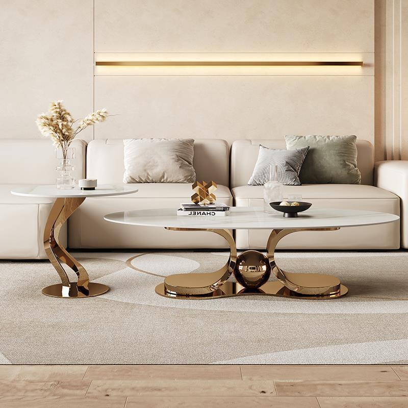 亮光茶几组合轻奢现代简约客厅家用小户型意式极简设计师款感桌类