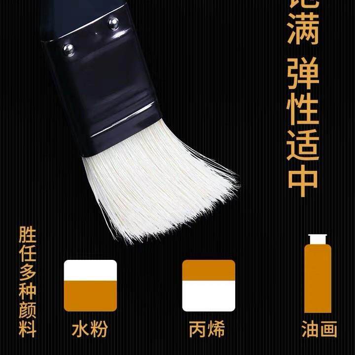 黑骑士水粉笔套装美术生色彩丙烯油画画笔专业颜料笔扇形勾线平头
