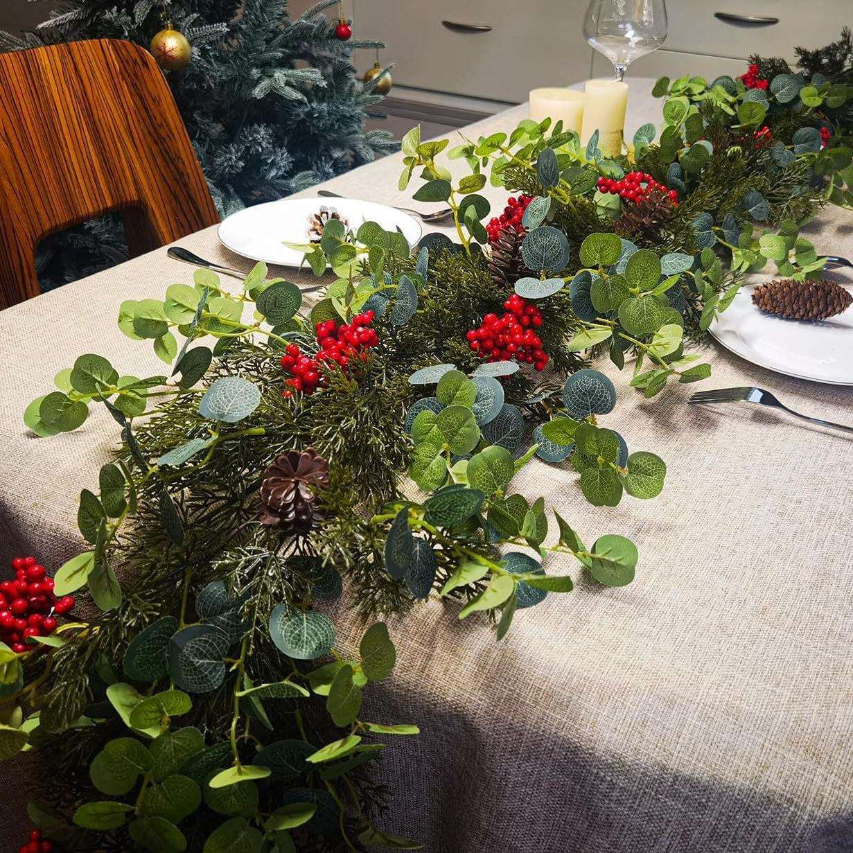 1.8米红果花藤条居家室外壁挂缠绕装饰植物遮挡仿真藤蔓