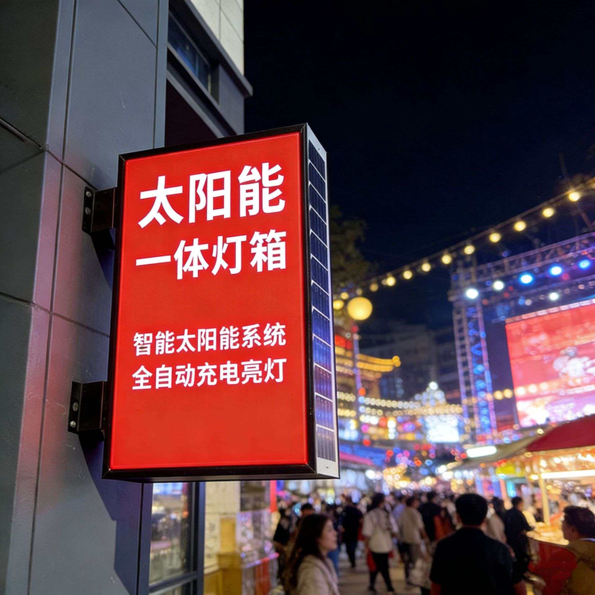 太阳能灯箱广告牌户外防锈防水立式太阳能广告LED灯箱招牌展示架