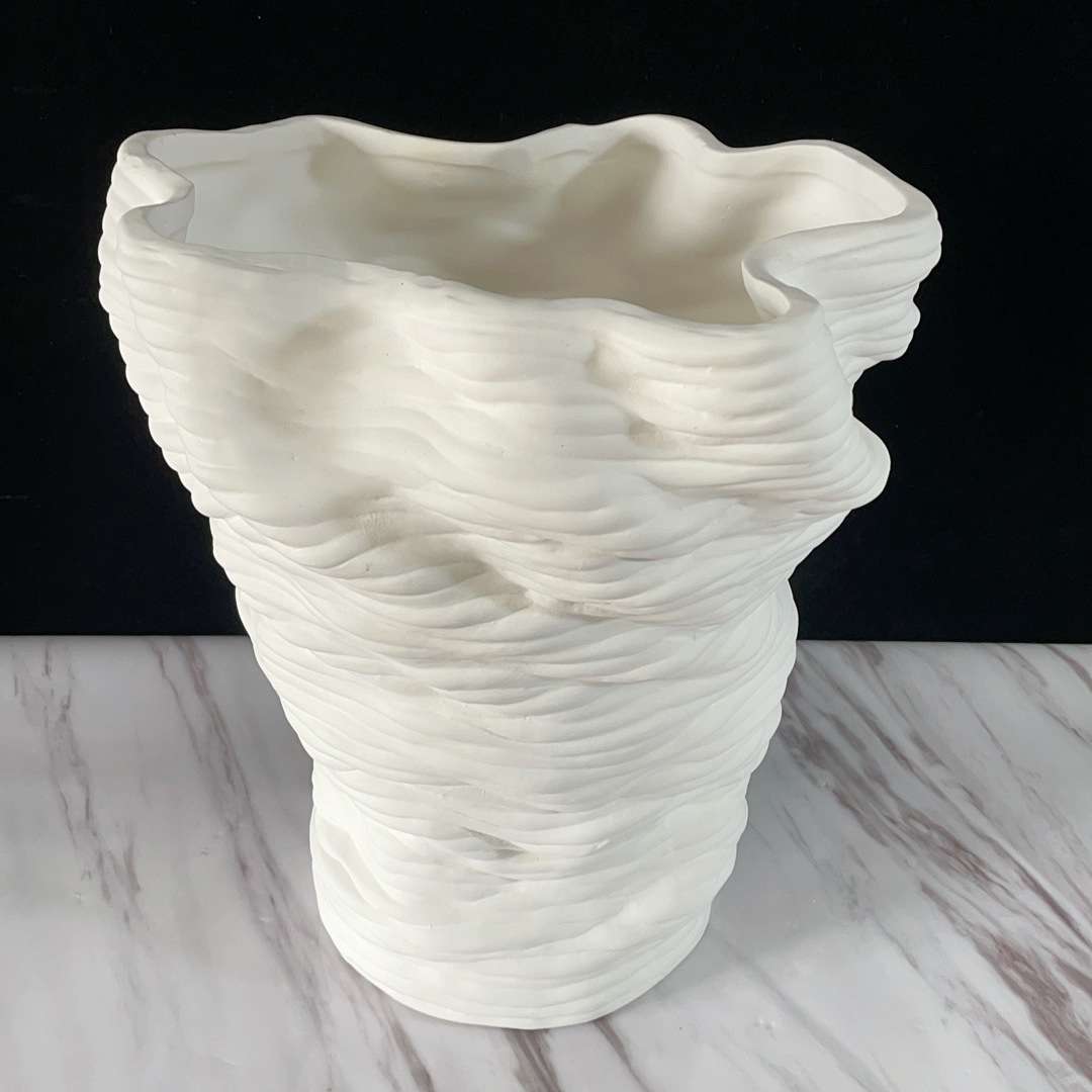 现代简约几何陶瓷花瓶摆件酒店客厅北欧饰品景德插花手工制作