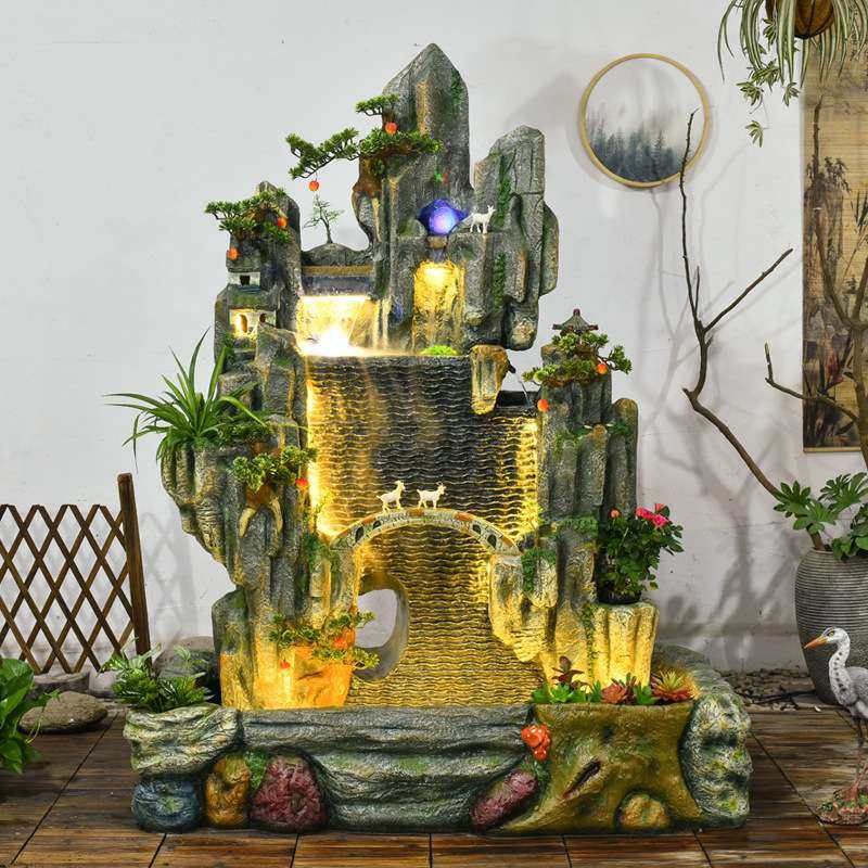 假山流水喷泉摆件客厅室内阳台风水轮鱼池造景办公室前台水景,玩具/童车/益智/积木/模型,遥控车升级件/零配件,淘宝优惠券,粉丝福利购,淘宝优惠卷