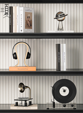 创意复古老式喇叭唱片机模型卧室音乐吧I台壁龛留声机软装饰品摆