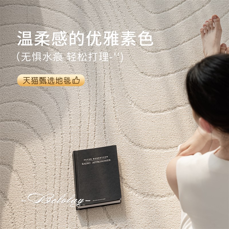 地毯客厅奶油风2025新款轻奢高级矽藻丝卧L室地垫防水防污免洗可