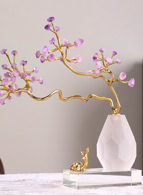 高端大气玻璃摆件高级感客厅玄y关桌面装饰工艺品轻奢高档乔迁礼