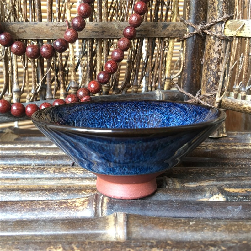 荣昌陶蓝均釉斗笠杯品茗杯小杯闻B香杯小茶杯非紫砂杯重庆安陶茶