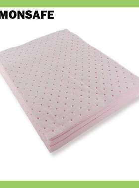 LEMONSAFE化学品吸附棉轻量级万用吸附棉片粉红色化学吸液棉片