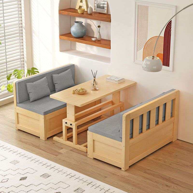 实木沙发床两用可折叠带书桌现代简约客厅小户型卡座多功能储物床