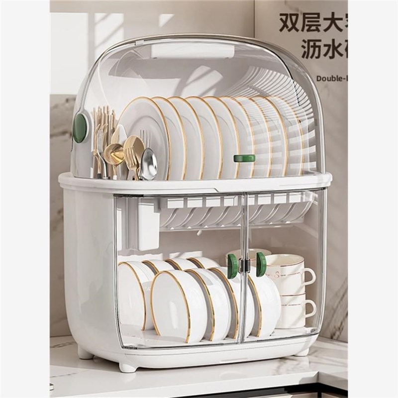 带盖子防尘碗架家用厨p房碗盘柜碗筷收纳餐具装碗箱碟盘沥水小型